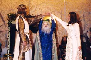 King Arthur and Queen Guenevere married by Merlin: Jessica Sigwick, Lucy Wood, Natalya Oram 